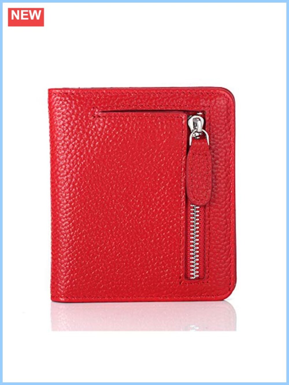 Small Compact Bifold Genuine Leather RFID Wallet for Women